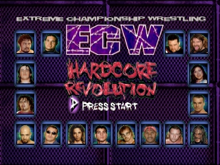 ECW Hardcore Revolution title screen for Nintendo 64